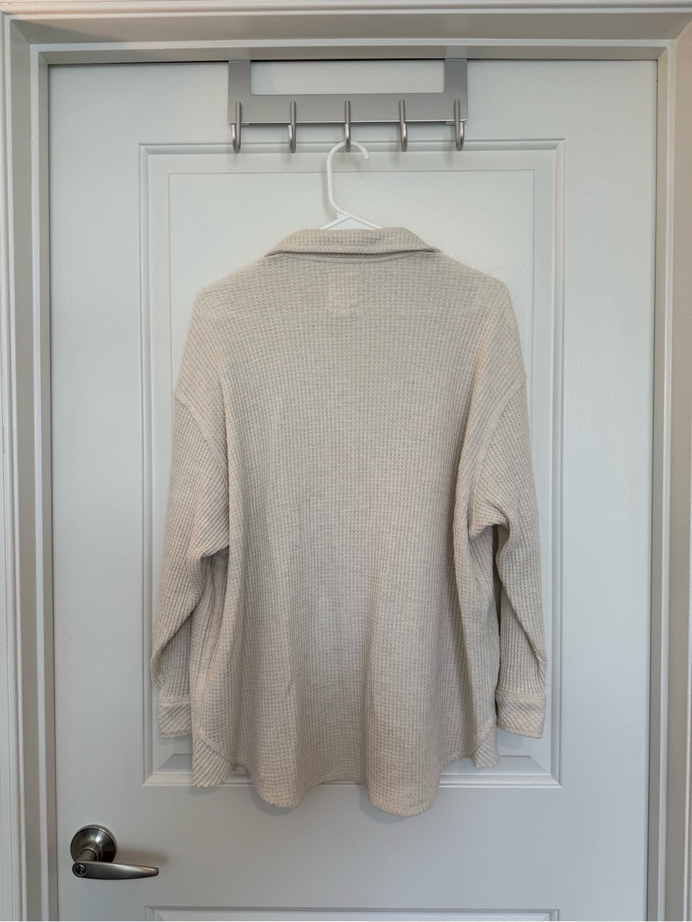 Aerie Cream Waffle Shirt - Picture 2 of 6